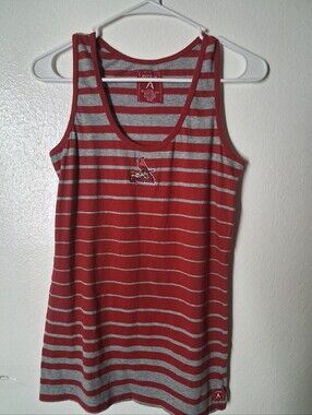 ANTIGUA St. Louis Cardinals  Tank Top Size S Striped Red Gray Vintage Style